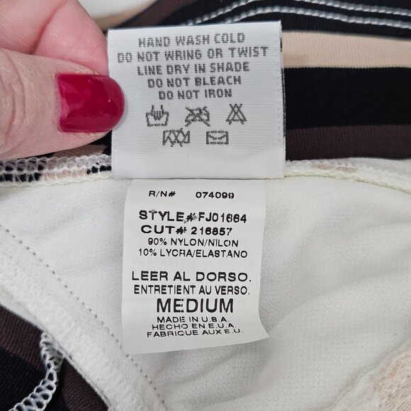 [NWOT] VINTAGE JAG Striped Halter Bathing Suit Top - Picture 6 of 6